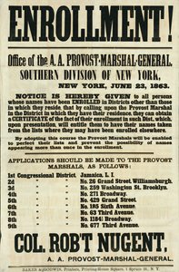 Póster de Reclutamiento para la División Sur de Nueva York, 23 de junio de 1863